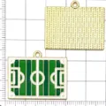 Pendentif en alliage émaillé terrain de football, accessoire de bijouterie DIY sport. - Terrain de Football Vert