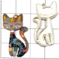 Pendentifs chat en alliage emaille de couleur imprime mignon pour bijoux faits a la main diy - Perle d'Espacement Papillon Verte (22644) / 1 pièce (20x14mm) / Vert