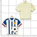 Pendentif maillot de football en alliage métallique émail pour collier bracelet DIY - Maillot Bleu
