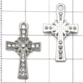Alloy rhinestone cross pendants for DIY jewelry making, necklace and bracelet accessories. - White K Clover Diamond Cross