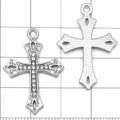Silver alloy rhinestone cross pendant for DIY handmade necklaces bracelets jewelry making accessories. - White K Diamond Cross