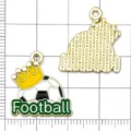 Pendentif ballon de football en alliage émaillé avec couronne pour bracelets colliers DIY. - Couronne de Football