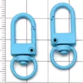 Bunter Legierung ovaler Karabinerhaken Schlüsselanhänger DIY Schmuck Zubehör Variante. - Ovales Türschnalle Schlüsselanhänger / 1 Stück (32x12mm) / Blau