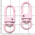 Rosa Legierung ovaler Karabinerhaken Schlüsselanhänger für DIY Schmuckherstellung Handwerk - Ovales Türschnalle Schlüsselanhänger / 1 Stück (32x12mm) / Hellrosa