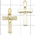 KC Gold Cross Pendant Rhinestone DIY Jewelry Accessories for Necklace Bracelet Making 30Pcs - KC Gold Infinity Diamond Cross
