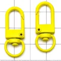 Gelber Legierung Ovale Karabiner Haken Schlüsselanhänger DIY Schmuck Zubehör Komponente. - Ovales Türschnalle Schlüsselanhänger / 1 Stück (32x12mm) / Gelb