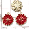 Red enamel alloy daisy flower charm pendant DIY handmade jewelry accessory SKU option - Little Daisy Pendant (19605)