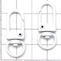 Weißer Legierung Karabinerhaken Schlüsselanhänger DIY Schmuck Herstellung Zubehör - Ovales Türschnalle Schlüsselanhänger / 1 Stück (32x12mm) / Weiß