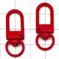 Roter Legierung drehbarer Karabinerhaken fuer DIY Schluesselanhaenger Schmuck Zubehoer. - Ovales Türschnalle Schlüsselanhänger / 1 Stück (32x12mm) / Rot
