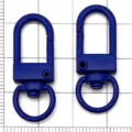 Blauer Legierung Karabinerhaken drehbarer Snap Hook für DIY Schlüsselanhänger Zubehör - Ovales Türschnalle Schlüsselanhänger / 1 Stück (32x12mm) / Dunkelblau