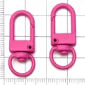Rosa Legierung Ovale Karabinerhaken Schlüsselanhänger DIY Schmuck Basteln Metall Zubehör - Ovales Türschnalle Schlüsselanhänger / 1 Stück (32x12mm) / Fuchsia