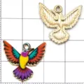 Emailliertes Kolibri Anhänger Legierung DIY Schmuck Zubehör niedliche Tier Charms - Flügel Ausbreitender Kolibri (27618)