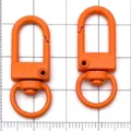 Orangefarbener runder Karabinerhaken Schlüsselanhänger Anhänger, DIY Schmuckzubehör Variante. - Ovales Türschnalle Schlüsselanhänger / 1 Stück (32x12mm) / Orange