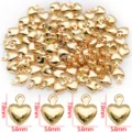 Colgantes de dijes de joyería DIY en forma de corazón chapados en oro, tamaño 7.8x5.6mm. - Pequeño Colgante de Corazón(T427) / 1 Pieza (5.6x7.8mm) / Oro de 18k