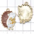 Niedlicher Igel Emaillierte Legierung Anhänger Charm für DIY Armband Halskette Schmuck Zubehör - Brauner Igel
