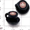 Miniatuur zwarte koffiekop hars hanger DIY sieraden accessoire schattig klein artikel - Dubbel Hart Latte Art Koffiekopje / 1 Stuk/Verpakking (11x16x15mm) / Zwart