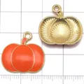 Grenzüberschreitender heißer Verkauf Thanksgiving Kürbis Anhänger DIY Schmuck Zubehör Bastelei - Orange Emaille Flacher Kürbis