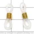 Embouts de chaîne de lunettes en silicone avec spirales dorées, connecteurs antidérapants. - 21x7mm (0.4g) / Or