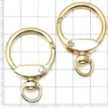 Gouden ronde veerring sleutelhanger DIY sieraden accessoires hanger haak connector - Grote Ronde Sleutelhanger met Hondenclip / 1 Stuk (43x29mm) / Goud