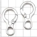 Zilverkleurige legering ronde veer snap haak sleutelhanger DIY sieraden accessoire variant - Kalebashvormige Sleutelhanger / 1 Stuk (38x21mm) / Zilver