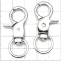 Zilveren legering draaibare karabijnhaak sleutelhanger DIY sieraden accessoires set - Tang Sluiting Hondenclip Sleutelhanger / 1 Stuk (44x21mm) / Zilver