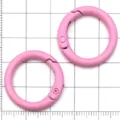 Mosquetón redondo de resorte de aleación rosa para llavero DIY accesorios de joyería. - 25mm (Interior 18mm) Paquete de 1 / Rosa