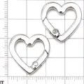 Zilverkleurige hartvormige veersluiting sleutelhanger DIY sieraden maken accessoires - Hartvormige Hondenclip Sleutelhanger / 1 Stuk/Verpakking (21x22mm) / Zilver