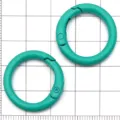 Mosquetón redondo de resorte de aleación de color accesorios de joyería DIY llavero colgante 1ud - 25mm (Interior 18mm) Paquete de 1 / Verde Cian