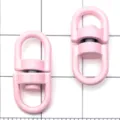Pink alloy swivel clasp keychain DIY jewelry making accessory double ring hook pendant. - Light Pink