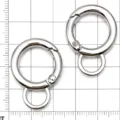 Zilveren ronde veerhaak DIY sieraden accessoires sleutelhanger hanger connector - Ronde Sleutelhanger met Ring en Hondenclip / 1 Stuk/Verpakking (32x24mm) / Zilver