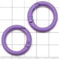 Anillo de resorte redondo de aleación violeta, llavero mosquetón accesorio joyería DIY, 1 p. - 25mm (Interior 18mm) Paquete de 1 / Púrpura