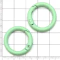 Anillo de resorte redondo verde claro llavero accesorio metal DIY variante sobre rejilla. - 25mm (Interior 18mm) Paquete de 1 / Verde claro