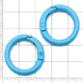 Anillo de resorte de aleación azul redondo mosquetón llavero accesorio de joyería DIY 1p - 25mm (Interior 18mm) Paquete de 1 / Azul
