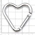 Zilverkleurige hartvormige metalen karabijnhaak voor DIY sleutelhangers en tassenaccessoires. - Aluminium Hart Sleutelhanger Hondenclip / 1 Stuk/Verpakking (42x44mm) / Zilver