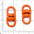 Orange alloy swivel clasp rotating buckle for DIY keychain jewelry finding accessory - Orange Yellow
