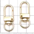 KC goud ronde veer sluiting sleutelhanger accessoire DIY sieraden hardware haak voor tassen - Ovale Deurgesp Sleutelhanger / 1 Stuk (32x12mm) / Goud