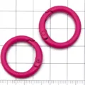Anillo de resorte redondo de aleación pintada colorido accesorio de joyería DIY llavero - 25mm (Interior 18mm) Paquete de 1 / Rosa rojo