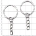 Zilveren metalen sleutelringen met korte kettingen DIY accessoires set voor handwerk 2st - IJzeren Sleutelhanger met Ketting / 1 Stuk (51x25mm) / Zilver