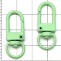 Hellgrüner Legierung Karabinerhaken Schlüsselanhänger DIY Handwerk Hängezubehör Teil. - Ovales Türschnalle Schlüsselanhänger / 1 Stück (32x12mm) / Grün