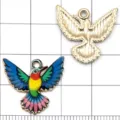 DIY Emaillierter Kolibri Metall Anhänger Charm für Schmuckherstellung Zubehör Basteln. - Flügel Ausbreitender Kolibri (27620)