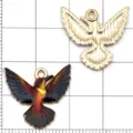 KC Gold Emaillierter Kolibri Adler Metall Anhänger DIY Schmuck Zubehör Basteln Charms - Flügel Ausbreitender Kolibri (27622)