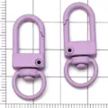 Lila Legierung oval Karabinerhaken Schlüsselanhänger für DIY Schmuck Zubehör, 1 Stück. - Ovales Türschnalle Schlüsselanhänger / 1 Stück (32x12mm) / Hellviolett