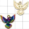 KC Gold bunte Öltropfen Vogel Anhänger Legierung DIY Schmuck Zubehör für das Basteln - Flügel Ausbreitender Kolibri (27623)