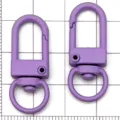 Lila Legierung Drehbar Karabinerhaken Schlüsselanhänger DIY Tasche Gurt Hardware Metall - Ovales Türschnalle Schlüsselanhänger / 1 Stück (32x12mm) / Lila