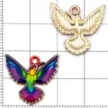 KC Gold bunte Öltropfen Kolibri Adler Legierung Anhänger DIY Schmuck Zubehör Teil - Flügel Ausbreitender Kolibri (27625)
