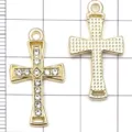 KC gold rhinestone cross pendant DIY jewelry accessories alloy charms for necklace bracelet - KC Gold Shaped Diamond Cross