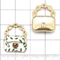 ciondoli per borsa in lega oro KC accessori per gioielli fai da te, mini ciondolo borsa foglia smalto. - Ciondolo per Borsa Foglia di Bambù