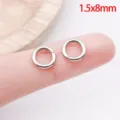 Silver Stainless Steel Jump Rings 1.5x8mm DIY Jewelry Making Connectors Craft Findings - 1.5x8mm / Steel