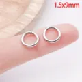 Stainless steel silver closed jump rings 1.5x9mm for DIY jewelry making and crafts. - 1.5x9mm / Steel