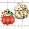 DIY Emaillierte Legierung Kürbis Anhänger Set für handgemachte Armbänder Halsketten Schmuck. - Orange Emaille Flacher Kürbis